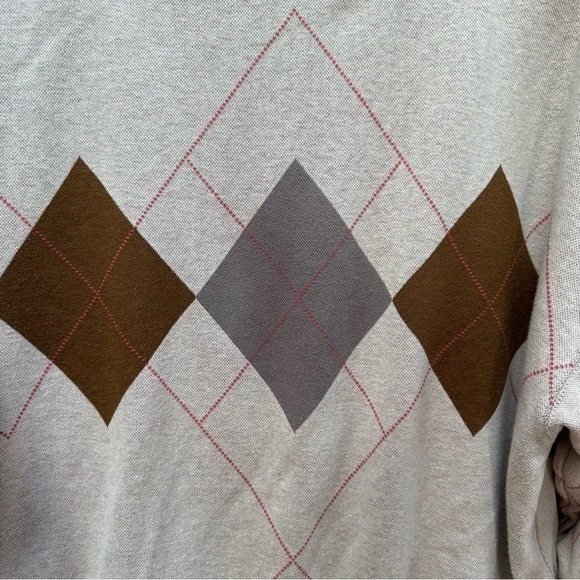 Vintage 90's Etonic Mens Windstopper Sweater Golf Brown Argyle GOR Size Large - Picture 7 of 7